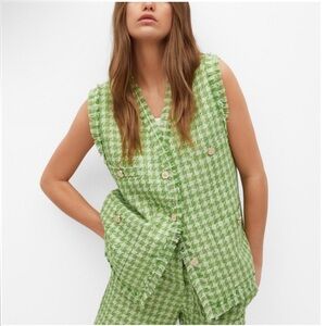 Mango Tweed Set Green Houndstooth